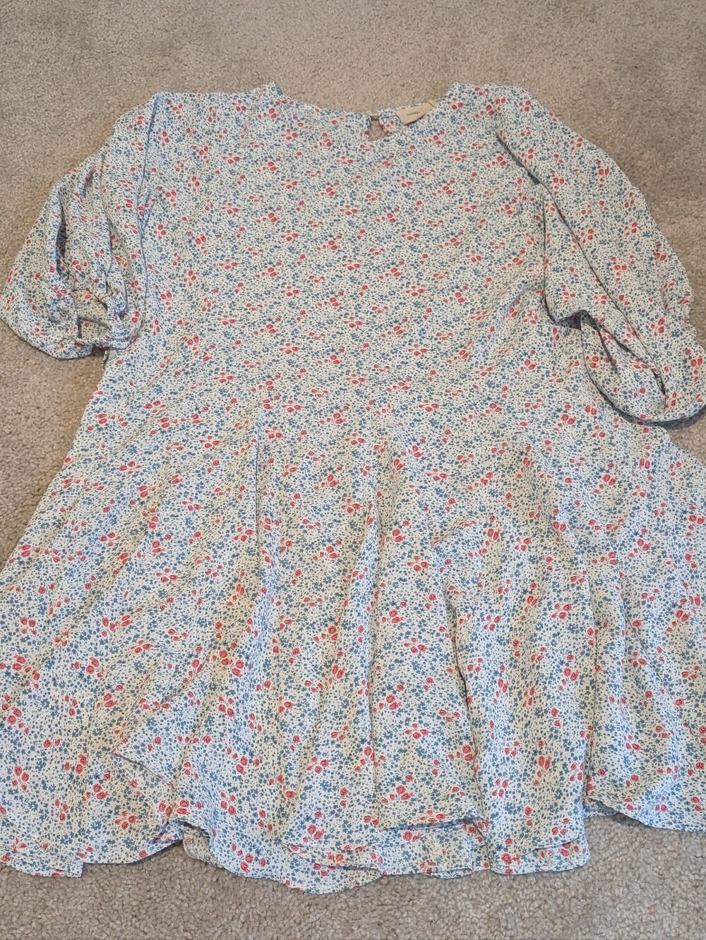 Saints & Hearts White Blue Pink Floral Mini Dress S